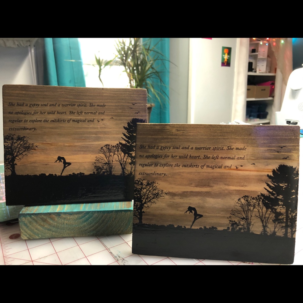 Handcrafted wood sign - gypsy warrior